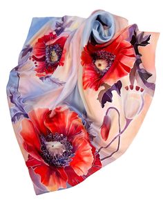 "Red poppy scarf - elegant silk scarf with hand painted. 🌹 This large square scarf is the perfect gift for an elegant woman. 🌹 Delicate and soft silk with a slight sheen.  🌹 Unique painting according to the author's sketches Dimensions 89sm/89sm (35 inch/35 inch) 100% silk It can be washed by hand at a temperature of 30 degrees. To iron the scarf still wet in the \"silk\" This scarf will be shipped from Pennsylvania. (USA) Long silk scarf with poppy https://www.etsy.com/listing/1237125917 Ski Red Silk Scarf With Floral Print, Red Floral Print Silk Scarf As A Gift, Red Floral Print Silk Scarf As Gift, Red Floral Print Silk Scarf, Red Floral Print Silk Shawl, Handmade Elegant Silk Shawl, Elegant Handmade Silk Shawl, Large Square Scarf, Long Silk Scarf