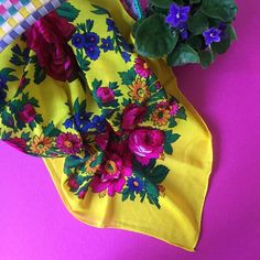 Canary yellow floral Tlacolula head from Oaxaca, Mexico, Oaxacan floral wrap, scarf, handkerchief, m Heart Candle Holder, Mexican Gifts, Indigenous Women, 17th Century Art, Head Scarves, Heart Candle, Vibrant Flowers, Canary Yellow, Wrap Scarf