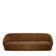 a brown leather couch on a white background