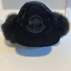 Real Fur. Never Worn. Designer Winter Hats With Curved Brim, Luxury Black Cap, Luxury Winter Hats With Short Brim, Luxury Flat Brim Winter Hat, Designer Black Brimmed Hat, Designer Black Winter Hat, Fur Hat, Real Fur, Limited Time