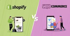 two different types of shopify and woocommerce are shown in this illustration