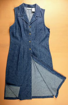 Versatile vintage long denim vest / dress Fitted styling Button Front Front and back darts Indigo Blue denim Side slits Size large 12/14 44" overall length Excellent condition So cute and versatile Faded Glory Please study photos for added description Thank you for visiting MidWestMerc! Long Denim Vest, Study Photos, Dress Fitted, Vest Outfits, Faded Glory, Indigo Blue, Denim Vest, Vest Dress, Womens Vest