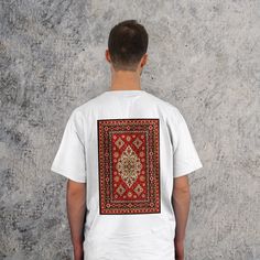 "Elevate your style with our Turkish Rug Tribe Front and Back Trendy Shirt - a unique blend of tradition and trend. This Antique Vintage Traditional Turkish Carpet T-shirt captures the essence of bohemian flair and Anatolian heritage. Embrace the beauty of the woven past with this Bohemian Wool Rug Tee.  #TurkishRugStyle #BohemianChic Feel free to take a peek at our other products and explore more delights! 👇 https://www.etsy.com/shop/irokoStudio - Gildan 5000 - Seamless double-needle collar - Bohemian Red Cotton T-shirt, Red Bohemian Cotton T-shirt, Bohemian White Shirt With Graphic Print, White Bohemian Shirt With Graphic Print, White Bohemian Shirt With Crew Neck, White Bohemian Crew Neck Shirt, Vintage Traditional, Trendy Shirts, Tailored Shirts