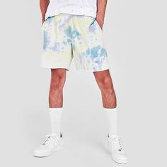 Champion Shorts Mens Cotton Fleece Sun Washed Tie Dye Blue 7 Inch Large or XL. Champion Sweats, Tie Dye Blue, Champion Shorts, Elastic Shorts, Champion Reverse Weave, Fleece Shorts, Active Wear Shorts, Sweat Shorts, Long Shorts