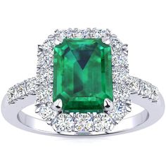 Emerald Cut Halo, Emerald Gem, Emerald Diamond Ring, Green Gems, Halo Diamond Ring, Emerald Gemstone, 3 Carat, Emerald Diamond, 2 Carat