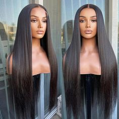 Invisible Lace Straight Hair 5x5 6x6 Glueless Closure Wig | Real HD Lace Wig With Closure, Human Virgin Hair, Straight Lace Front Wigs, Lace Closure Wig, Lace Hair, Long Straight Hair, Straight Human Hair, Real Human Hair, Straight Wig