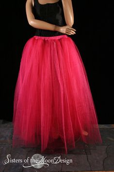 Adult tutu tulle skirt Shocking Pink floor length petticoat two layer dance formal wedding bridal pr Costume Party Full Tulle Petticoat, Full Tulle Petticoat For Costume Party, Pink Fitted Tulle Maxi Skirt, Fitted Pink Tulle Maxi Skirt, Tulle Tutu Dress Ball Gown For Debutante Ball, Tulle Tutu Ball Gown For Debutante Ball, Debutante Ball Tulle Tutu Ball Gown, Tulle Skirt Ball Gown For Debutante Ball, Debutante Ball Gown Tutu Dress