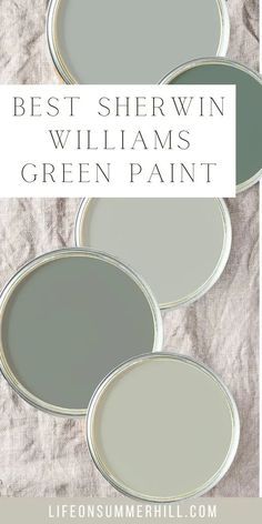 four different shades of gray paint with the words best shewn williams green paint