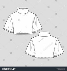 the front and back view of a women's blouse sewing pattern, with short sleeves