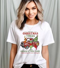 Farm Fresh Christmas Tree Comfort Colors Tshirt , Santa Tree Farm Xmas Tshirt, Red Truck Farming Christmas Holiday Tshirt How can you order? 1- Please review all the information provided before placing an order 2- Select the item type and size using the drop down menu. 3- Select the color of the item using the following drop down menu. 4- Please add the design color (white or black) in the optional message section of the order. 5- Need more Items? Add the current item in the cart. And If you like to add more items to your order please press the back button and repeat steps 1-4 again. 6- Once all your desired items are in your cart you may complete your order by entering your payment method, desired shipping address and click submit. Custom Print, Personalization Print, Personalization requ Christmas Graphic Print Short Sleeve T-shirt, Christmas Crew Neck T-shirt With Letter Print, Christmas Letter Print Crew Neck T-shirt, Christmas Graphic Tee With Short Sleeves, Holiday Custom Print Crew Neck Tops, Christmas Crew Neck Top With Custom Print, Custom Print Christmas T-shirt, Red Christmas Graphic Tee, Christmas Short Sleeve T-shirt With Custom Print