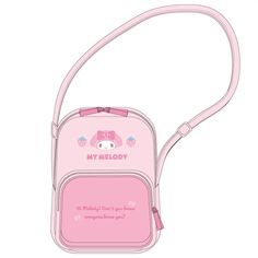 These shoulder bags from Sanrio Originals Japan are a classic addition to your wardrobe. The bag has an adjustable strap and two pockets. The My Melody bag is pink with a pink front pocket. Pink Pouch Shoulder Bag For School, Pink Mobile Phone Bag For Travel, Pink Shoulder Bag With Double Handle, Pink Backpack With Phone Pocket, Pink Backpack With Mobile Phone Bag, Pink Backpack With Mobile Phone Pocket, Pink Mobile Phone Shoulder Bag For School, Pink Shoulder Bag For Daily Use, Pink Mobile Phone Bag For School