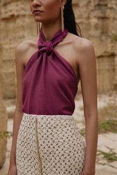 1J7A3339 Work Mood, Halter Blouse, Macrame Knot, Cross Section, Fashion Project, Project Inspiration, Macrame, Clothes, Color