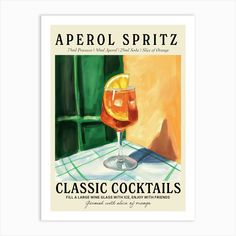 a poster advertising aperoll spritz classic cocktails