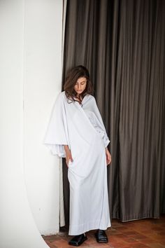 Knitted Summer Dress Longline Dress Relaxed Dress Oversized - Etsy Lithuania Oversized Cotton Maxi Dress For Summer, Spring Cotton Dress With Kimono Sleeves, Relaxed Fit Cotton Maxi Dress For Daywear, Elegant Summer Cotton Kaftan, White Relaxed Fit Maxi Dress For Loungewear, Maxi Length Summer Sleep Dresses, Maxi Length Sleep Dresses For Summer, Maxi Sleep Dress For Summer, Elegant Sleep Maxi Dress