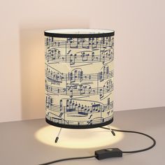 a lamp that has musical notes on it