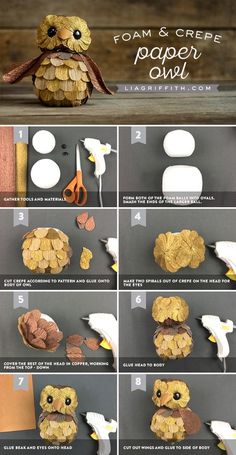 how to make an owl made out of cereal and paper machs - step by step instructions