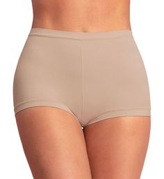 This lightweight, microfiber boyshort has 4-way stretch for comfort and no seams along the sides for invisibility under clothing. Made of polyamide/spandex with 100% cotton crotch lining. 2-ply, banded waistband and leg openings for no binding. Lightweight, DuraFit fabric is breathable and has moisture wicking properties. Microfiber knit has a seamless finish. Center back flat-lock seam for definition. Mid rise. Panties provide full rear coverage. Wide crotch has a sewn-in cotton crotch for comf Elastic Seamless Solid Color Biker Shorts, Elastic Seamless Biker Shorts, Seamless Elastic Biker Shorts, Fitted Soft Touch Boxer Briefs, Compression Short Boxer Briefs, Supportive Seamless Shorts, Solid Fitted No-show Boxer Briefs, Solid Color Boxer Briefs With Built-in Shorts, Seamless Micro-elastic Boxer Briefs