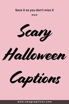 a pink background with the words say halloween captions