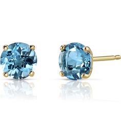 PRICES MAY VARY. CLASSIC GOLD STUDS FOR WOMEN - Stunning and versatile earrings, the Peora 14K Gold Stud Earrings Collection adds a dainty touch of luxury to any style. Featuring natural gemstone and genuine Peora Swiss Blue Topaz, Round Shape, 6mm, 2 Carats total, in its signature Lagoon Blue hue and a special checkboard faceting that makes the stones sparkle in the light for an amazing glow. Set in 14K Yellow Gold earring solitaire style for a classic jewelry piece. 14K Gold Friction Backs to Luxury Light Blue Topaz Earrings, Jewelry Questions, Paris Jewelry, Sapphire Earrings Studs, Sapphire Studs, Versatile Jewelry, Blue Topaz Earrings, Topaz Earrings, Swiss Blue Topaz