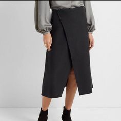 Nwt Club Monaco Women's Cutaway Wool Wrap Skirt. Orig. $179 55% Wool, 45% Polyester Lining : 100% Polyester Side Zipper Closure Thick & Warm Skirt I Have Size 2 & 4. Measurements Are Seam To Seam: Size 2 Waist 13" Hip 17" Length 30" Size 4 Waist 14" Hip 19" Length 30" Closet Versatile Asymmetrical Workwear Skirt, Versatile Asymmetrical Skirt For Work, Versatile Long Skirt For Work, Versatile Workwear Skirt For Fall, Versatile High-waist Workwear Skirt, Versatile High Waist Skirt For Work, Versatile Skirt For Workwear, Versatile Workwear Skirt, Chic High Waist Wrap Skirt For Workwear