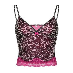 40722586402898|40722586435666|40722586468434 Cropped Camisole, Lace Cami Top, Lace Trim Top, Spaghetti Strap Tank Top, Pink Leopard Print, Lace Patchwork, Womens Tops Summer, Lace Hem, Solid Clothes