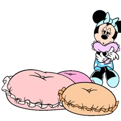 an image of cartoon characters sleeping on their stomachs and one is holding a stuffed animal