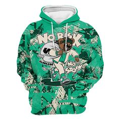 Brand Dunkare Oxidized Green 4s Shirt - Certain Bear Abstract Graffiti All Over Print Unisex Hoodie Sporty Long Sleeve Hoodie With Cartoon Print, Green Cotton Hip Hop Hoodie, Green Long Sleeve Hip Hop Hoodie, Hooded Cartoon Print Top For Streetwear, Green Hip Hop Hoodie With Letter Print, Green Sports Hoodie With Crew Neck, Green Hip Hop Hoodie With Crew Neck, Green Crew Neck Sports Hoodie, Sporty Hooded Hoodie With Cartoon Print