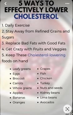 Naturally Lower Cholesterol, Cholesterol Friendly Recipes, Low Cholesterol Diet Plan, Foods To Reduce Cholesterol, Ways To Lower Cholesterol