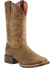 Ariat Womens Hybrid Rancher Cowgirl Boots - Square Toe, Brown Cowgirl Boots Square Toe, Women's Cowboy Boots, Boots Country, Womens Cowgirl Boots, Expensive Shoes, Ariat Boots, Country Boots, Horse Boots, Kinds Of Shoes