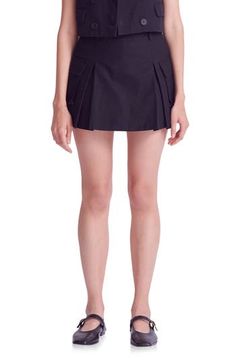 Inverted pleats give this cargo skort a flared look for flirty appeal with cargo flap-patch pockets for all-day convenience. Cargo flap-patch pockets 100% cotton Dry clean Imported English Factory, Patch Pocket, Womens Bottoms, Dry Clean, Nordstrom, Black