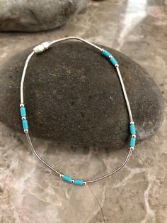 "*Brand New * Handmade item *925 Sterling silver * Gemstone: Turquoise Hishi *Bracelet :7 1/2\" and 4 Sections turquoise beads *Free gift box *Free shipping in USA *Ready to ship *Thank you for looking and check out more items in my Etsy shop for more great items and deals! *Https://www.etsy.come/shop/abq925" Turquoise Bracelet Diy, Sterling Silver Bracelets With Turquoise And Silver Beads, Turquoise Sterling Silver Bracelets With Silver Beads, Turquoise Sterling Silver Beaded Bracelets, Turquoise Polished Beads Bracelet In Sterling Silver, Southwestern Blue Sterling Silver Bracelet As A Gift, Blue Southwestern Sterling Silver Bracelet Gift, Southwestern Blue Sterling Silver Bracelet Gift, Southwestern Style Blue Sterling Silver Bracelet Gift