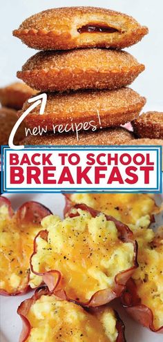 the back to school breakfast menu is shown