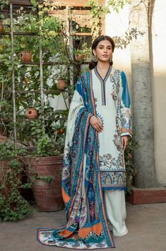 Florent FL-3B Tassawar Embroidered Shawl Series Default Title Florent FL-3B Tassawar Embroidered Shawl Series Original brand suit fabric and photography lite diffrance in actual print.