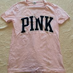 Pink By Victoria’s Secret Cut Out Shirt. This Is A Brand New Shirt That Has Never Been Worn & Is In Excellent Condition. Nwot. Pale Pink Color With “Pink” Written On The Front In Black. It Is A V-Neck Style But With A V Shaped Cut Out In The Front Right By The Neckline. Short Sleeves. Plain Solid Pink Back. Pink Short Sleeve Shirt For Loungewear, Sporty Pink T-shirt For Loungewear, Basic Pink Summer Shirt, Trendy Pink Shirt With Letter Print, Pink Shirt For Spring Loungewear, Basic Pink Top With Letter Print, Casual Pink Shirt With Letter Print, Basic Pink Tops With Graphic Print, Pink Short Sleeve Loungewear Tops