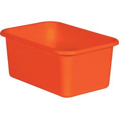 an orange plastic container on a white background