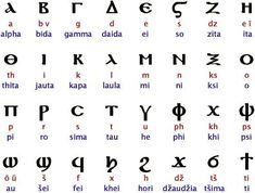 an ancient greek alphabet with all the letters and numbers in different languages on white background