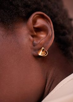 Éole Stud Earrings - 24 carat gold gilded – Polène The Ear, Gold Gilding, Statement Necklace, Stud Earrings, Outfit Accessories, Band, Gold, Clothes