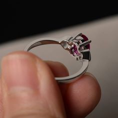 This is a gorgeous handmade creation. Its beauty is its simplicity & Elegance. The 6*8mm oval shape faceted lab ruby is crafted in solid sterling silver and with rhodium plated. All item is sent in a beautiful gift box If you have any idea of design your ring,pls contact me directly. You can realize more lovely stuff clicking the link https://www.etsy.com/shop/knightjewelry?refshopsection_shophome_leftnav Please leave the correct address and you phone number for delivering successfully. Oval Lab-created Ruby Birthstone Ring, Ruby Rings With Marquise Cut In Halo Setting, Ruby Rings With Halo Setting And Marquise Cut, Ruby Birthstone Ring With Round Stone, Ruby Birthstone Promise Ring With Prong Setting, Lab-created Ruby Promise Ring With Round Band, Lab-created Ruby Birthstone Ring, Round Cut, Round Cut Ruby Ring For Promise, Lab-created Ruby Promise Ring