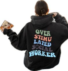 Oversized Casual Hoodie For Work, Casual Oversized Hoodie For Workwear, Casual Cotton Hoodie For Work, Social Work Shirt, Preppy Tee, School Social Worker, Social Worker Gifts, Hoodie For Women, College Sweatshirt