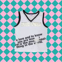 Y2k Clothing Mcbling 2000s 90s Harajuku Grunge Emo Punk Rock Kidcore White Tank Top Babytee Crop Top Shirt With Cool Screen For Kid Teenager (Second Hand Used) Item Information 💘Brands : - - Still have Good Quality - Has Lace at The Neck Size Chest : Not Stretch 28 in / Stretch 28-32 in Length: 17 in Materials : Cotton Fabric 🌺 PLEASE READ BEFORE PURCHASE 🌺  - Rare Find have Only 1 Item - I CLEAN All of the Item Already  - Ship Item match as Picture Showed  - Item will be Pack Well in a Box - Y2k Sleeveless T-shirt With Letter Print, Y2k Sleeveless Letter Print T-shirt, Y2k Sleeveless T-shirt For Streetwear, Punk Cotton Tops With Slogan, Punk Style Cotton Tops With Slogan, Alternative Style Slogan Tops, Alternative White Top With Letter Print, Alternative Style Cotton Slogan Tops, Alternative Cotton Slogan Tops