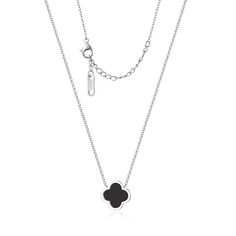 PRICES MAY VARY. 1.【Cute Simple Jewelry】: This Unique necklace has a minimalist style and is perfect for everyday wear! It is charming and fashionable, and you can match it with any kind of clothes.The clover pendant is attached to the chain and won't slip. 2.【Poduct Size 】 Length of the necklace is 16.1"＋1.97" extender (41cm＋5cm), Clover pendant size is 0.59"×0.59" (15mm*15mm). It will comfortable for all neck sizes. 3.【Great Gift】: The four leaf represents Faith, Hope,Love and Luck. Perfect to Valentine's Day Gift Black Charm Necklace, Valentine's Day Black Heart Charm Necklace, Clover Pendant Necklace, Black And Gold Clover Necklace, Four Leaf Clover Necklace Silver, Four Leaf Clover Necklace, Clover Necklace, Lucky Clover, White Necklace