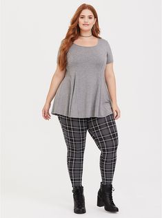 Plus Size Grey Plaid Knit Legging, MULTI Cowl Neck Outfit, Plus Size Legging Outfits, Sweater Dress Leggings, Black Leggings Casual, Leggings Outfit Ideas, Leggings Outfit Casual, Black Leggings Outfit, Leggings Outfits, Sweater Dress Outfit