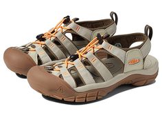 KEEN Newport H2 - Women's Shoes : Safari/Papaya : Like the KEEN Newport H2 is designed for function. The all synthetic upper is extremely durable and quick drying. The patent pending toe guard offers more protection than any other sport sandal, and the multi-lug outsole will serve you well on the street, trail, river bed or boat deck. A hydrophobic foam lining is comfortable against the foot, and will not absorb water. Nylon upper wraps around foot for stability, allowing generous ventilation. T Sporty Slip-resistant Sport Sandals For Outdoor Activities, Sporty Slip-resistant Sandals For Outdoor Activities, Functional Slip-resistant Sandals For Outdoor Activities, Slip-resistant Closed Toe Sandals For Outdoor Activities, Closed Toe Slip-resistant Outdoor Sandals, River Bed, Sport Sandals, Papaya, Newport