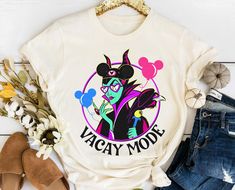 Adult Disney Shirts, Sleeping Beauty Disney, Funny Disney Shirts, Disney Tee Shirts, Disney Villain Shirt, Mickey Balloons, Disney Villain, Disneyland Shirts, Vacay Mode