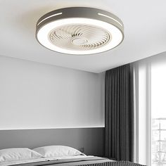 Inverter Bladeless Ceiling Fans Light Intelligent Ceiling Fan Lamp with Remote Control Wind-guiding - Dazuma Geometric Moon, Bladeless Ceiling Fan, White Fan, Light Feature, Chandelier Fan, Flush Mount Ceiling Fan, Dimmable Led Lights, Mode Design, Fan Lamp