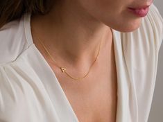 Discover the elegance of our Sideways Initial Necklace, a perfect blend of minimalist design and personalized charm. Crafted from 925 sterling silver and available in gold plated, rose gold plated, and silver finishes, this necklace offers a versatile style that suits any occasion. The chain length ranges from 12 to 22 inches, with an additional 2-inch adjustable extender, making it a great fit for everyone. Ideal for gifting on birthdays, anniversaries, or as a thoughtful gift for her, this asy Minimalist Necklace With Delicate Chain For Personalized Gift, Minimalist Delicate Chain Necklace For Personalized Gift, Minimalist Initial Necklace As Gift For Her, Minimalist Initial Necklace Gift For Her, Letter Necklace Gold, Initial Letter Necklace, Sideways Initial Necklace, Thoughtful Gifts For Her, Minimalist Gifts