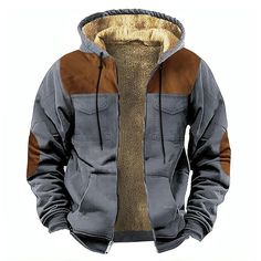 Season:Winter,Fall; Fabric:Polyester; Sleeve Length:Long Sleeve; Look After Me:Wet and Dry Cleaning,Washable; Gender:Men's; Style:Cool,Streetwear,Casual; Elasticity:Micro-elastic; Occasion:Holiday,Sports  Outdoor,Daily; Fit Type:Regular Fit; Pattern:Color Block; Neckline:Hooded; Sports Clothing Sub Category:Sweat Jacket,Fuzzy Sherpa,Full Zip Hoodie,Hoodie Jacket; Front page:FF; Listing Date:10/18/2023; Bust:; Length:; Shoulder Width:; Sleeve: Sweat Jacket, Daily Holidays, Basic Hoodie, Fall Fabric, Sports Clothing, Winter Clothing, Casual Streetwear, Season Winter, Clothing Apparel