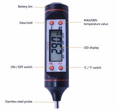 an electronic thermometer with instructions on how to use it for measuring temperatures