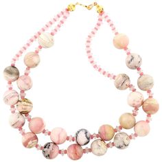 Handmade Double strand of beautiful highly polished rare natural Peruvian Opals graciously enhanced with two colors of unique pink Quartz necklace. Size: Opals approximately 16 mm; Length: 16 inches; Clasp: vermeil (gold plated sterling silver) If you wish faster delivery on your purchase choose UPS to ship for you. Pink Opal Necklace, Diy Western, Pink Opal Jewelry, Dramatic Necklace, Opal Jewellery, Abalone Shell Necklace, Black Onyx Necklace, Double Strand Necklace, Peruvian Opal