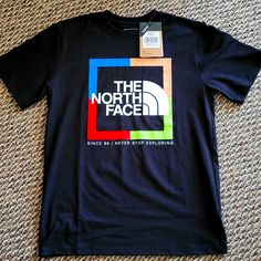 Brand: The North Face Color: Black Size: Small Fit: Standard Fit Pet And Smoke Free House Black The North Face Tops With Letter Print, The North Face Black Tops With Letter Print, North Face T Shirt, Casual Black T-shirt By The North Face, Black Crew Neck T-shirt By The North Face, Black Casual T-shirt By The North Face, Casual Black The North Face T-shirt, Black The North Face Crew Neck T-shirt, The North Face Black Casual T-shirt